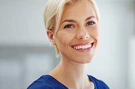 Smiling female employee